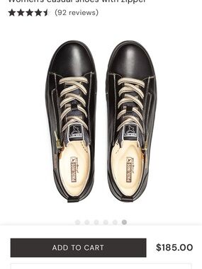 PIKOLINOS Black Leather Lace-Up Shoe Size 38